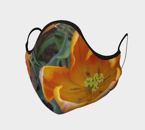 Face Covering - Microtwill - Filter Pocket - Orange - Nature - Flower Power - Tulip